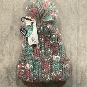 Coal winter hat with Pom